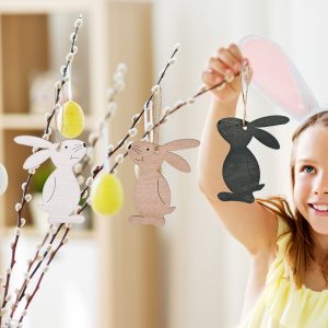 New Easter Decoration Wooden Rabbit Pendant