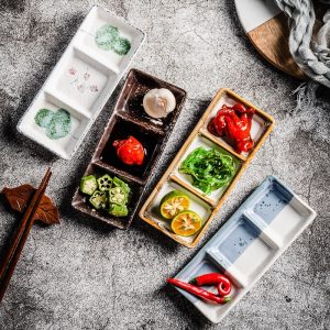 Square Ceramic Snack Sauce Ceramic Plate