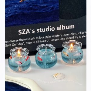 LAUDS Ocean in a Jar: Handcrafted Fishbowl Jelly Candle | Realistic Aquarium Art & Aromatherapy Decor